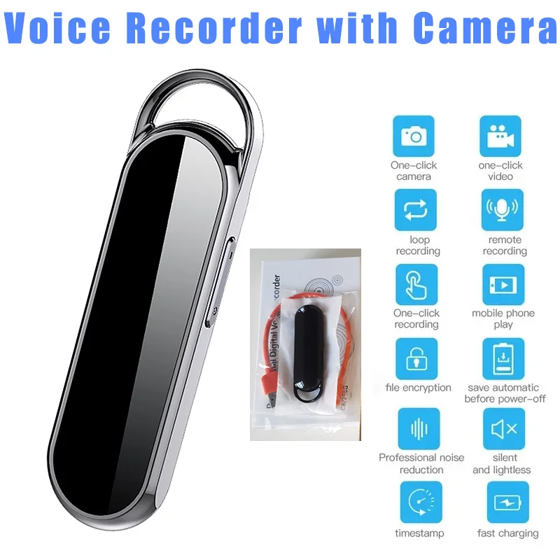 Recording Pen with Camera 1080P Portable Mini Voice Recorders Photo One-Click Recording Pen Intelligent Noise Reduction 256G