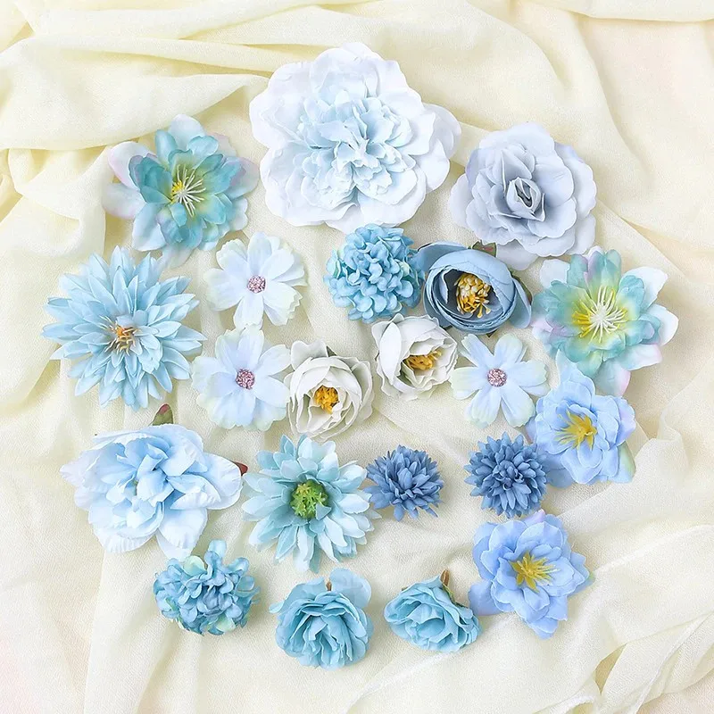 Gemischte künstliche Blumenköpfe, Seidenrose, künstliche Blumen für Heimdekoration, Hochzeit, Hochzeit, Dekoration, DIY-Handwerk, Girlandenzubehör – Detail 8