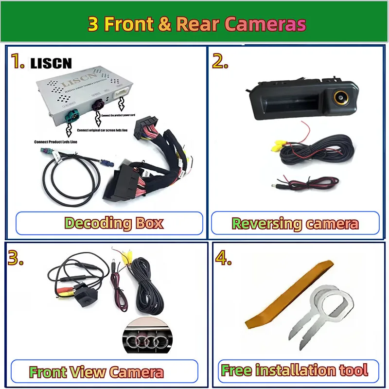 Reverse Camera Kit Speciaal Voor Audi A6 A7 A8 Q7 A6L 2019 ~ 2024 Originele Scherm Plug & Play HD Nachtzicht Voor Achteruitrijcamera