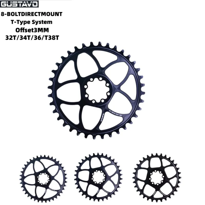 

Велосипедная цепная звездочка GUSTAVO Narrow Wide с 8 болтами для шатунов Force Crank Direct Mount, для горных велосипедов, 32T 34T 36T 38T
