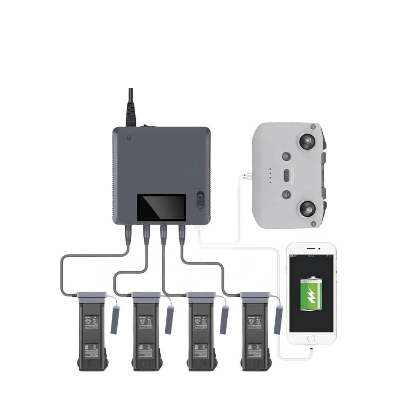 

6-в-1 зарядное устройство для аккумулятора дрона с цифровым дисплеем для Mavic 3, полная серия, зарядный концентратор с цифровым дисплеем, аксессуары для аккумулятора