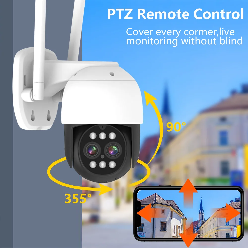 Imagem -05 - Câmera ip Binocular com Lente Dupla Cctv de Segurança Detecção Humana Wifi Ptz 4k 8mp 8mp 2.812 mm 2.8-12 mm Wifi