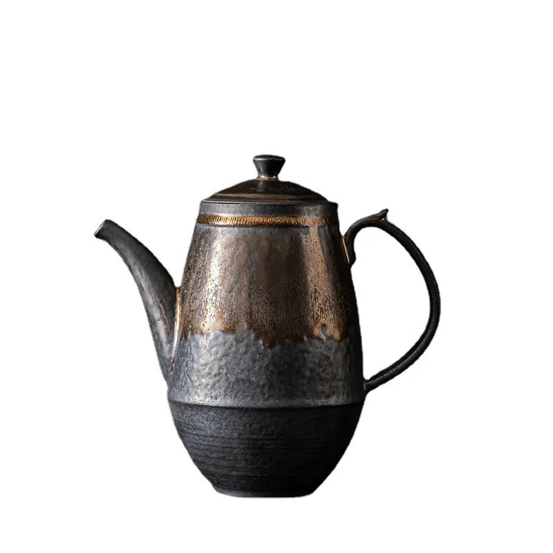 

Pot light luxury ceramic gilt milk teapot household simple coffee cup set
