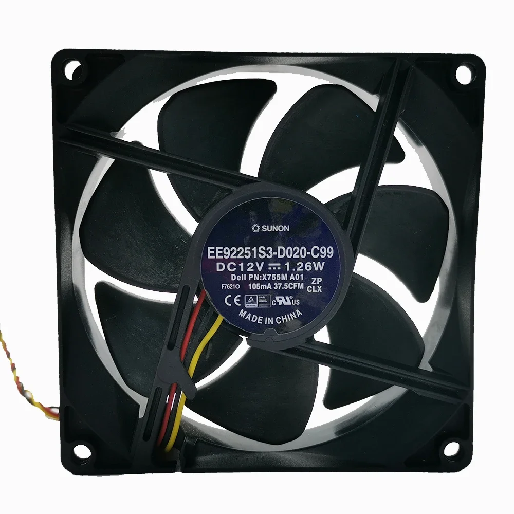 

For sunon 9225 DC12V EE92251S3-D020-C99 9cm 9025 90*90*25MM DC cooling fan EE92251S3