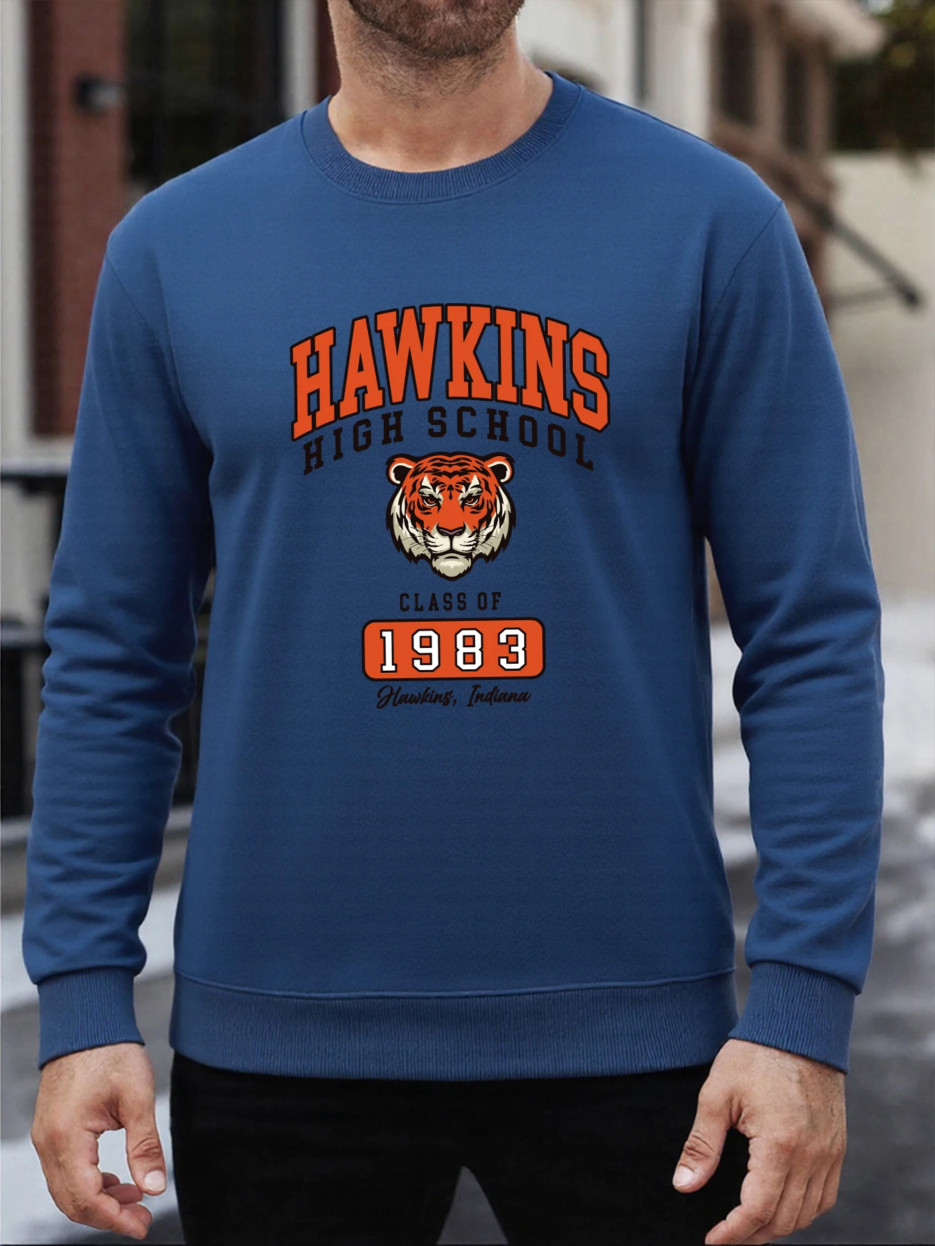 النمر 1983 طباعة رجل البلوز Crewneck بلوزة كاجوال كل مباراة الخريف الشارع الشهير الدافئة الصوف القمم موضة الملابس كبيرة الحجم