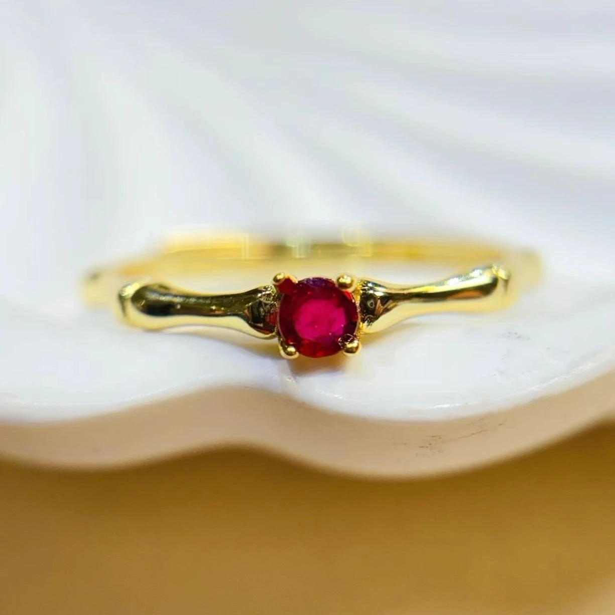 

Thin 925 Silver Ring with Gemstone Natural Ruby Ring for Girl 3mm 0.1ct Myanmar's Ruby Silver Jewelry