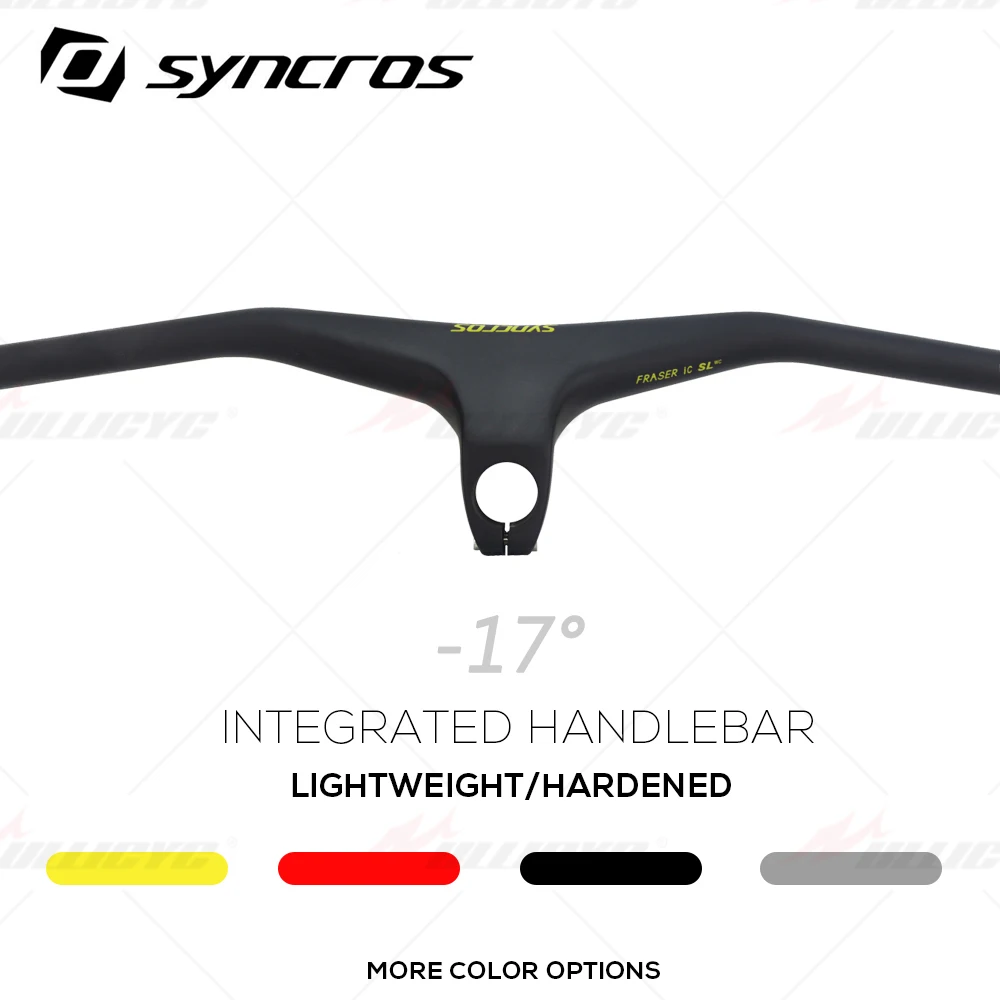 SYNCROS-Integrated Mountain Bike Handlebar, 17D Black Matte, Full Carbon Fibre, 660-800mm, 70-110mm