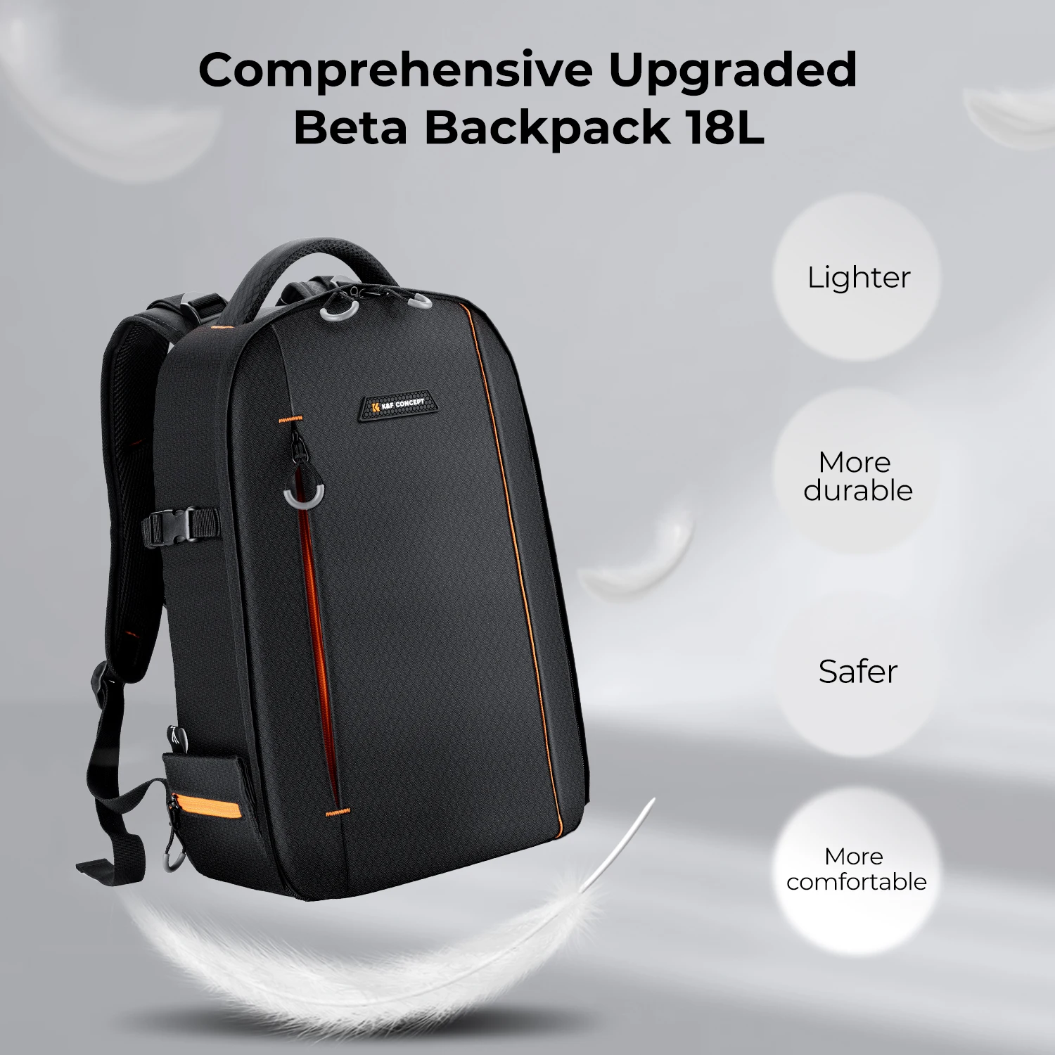 K&F CONCEPT 18L Large Capacity Outdoor Travel Professional Photography Bag Camera Backpack with Rain Cover for Laptop/Lenes