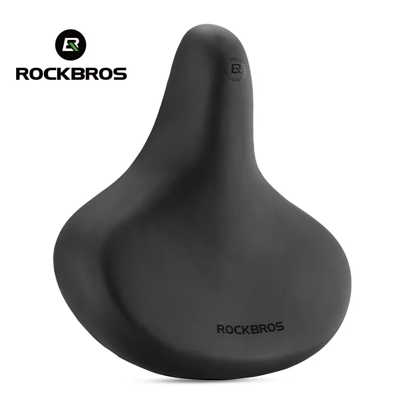 ROCKBROS PVC Leather Bike Saddle Comfortable Bike Seat Soft Shock Absorption Oversize Water-Resistant Cycling Cushion Accessor y