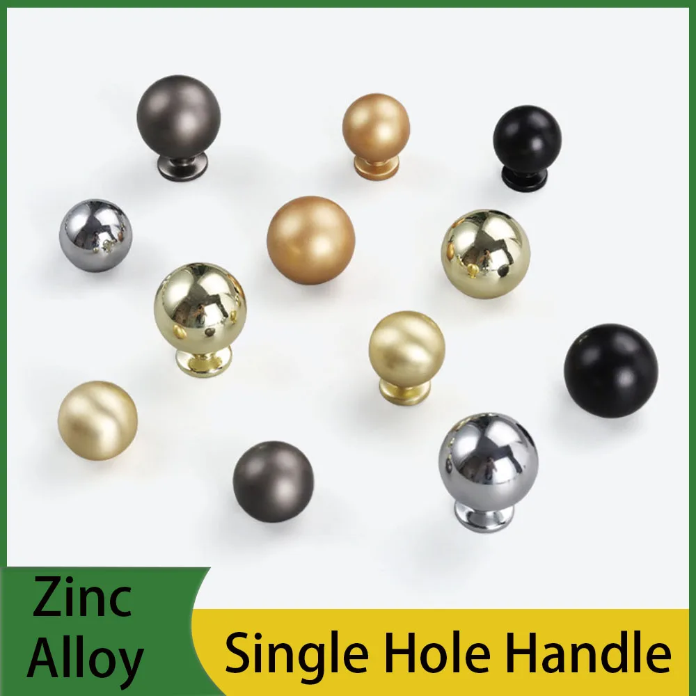 1-10Pcs Zinc Alloy Spherical Knob Minimalist Single Hole Round Ball Knob For Cabinet Wardrobe Drawer  Dresser Cabinetdoor  ﻿