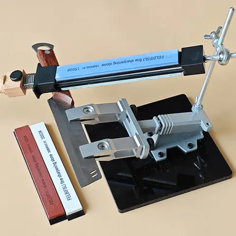 फिक्स्ड नाइफ शार्पनर किचन ग्राइंडिंग सिस्टम होनिंग डायमंड ग्राइंडर वेटस्टोन नाइफ शार्पनिंग स्टोन बेस के साथ 10 best sales होनिंग गाइड - №10