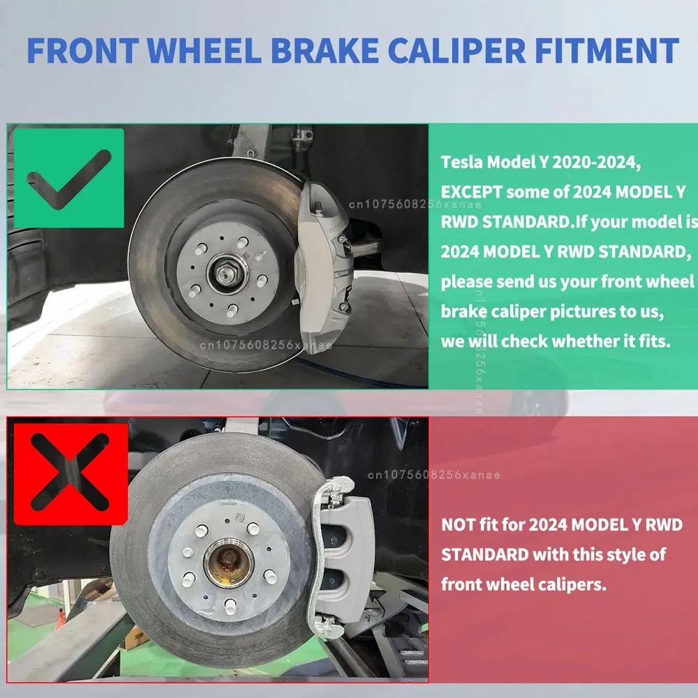 For Tesla Model Y Caliper Covers Aluminum Model 3 Wheel Hub 2017-2023 Set Of 4, Sticker Will Be Included Brake Accessories