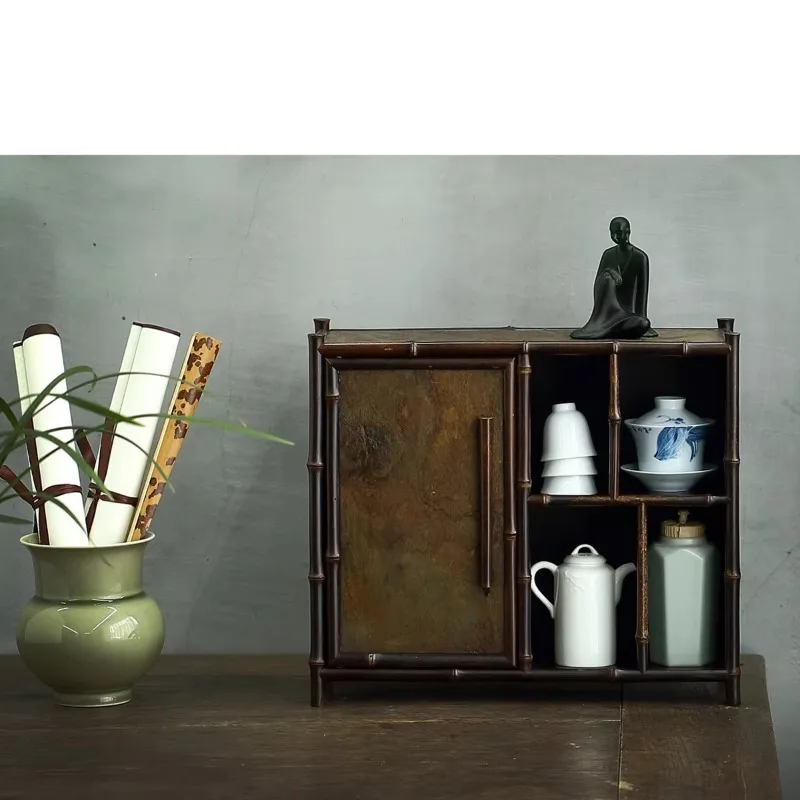 Artificial rock tea cabinet, Duobaoke miniature bogu frame, small ornament tea set storage display stand