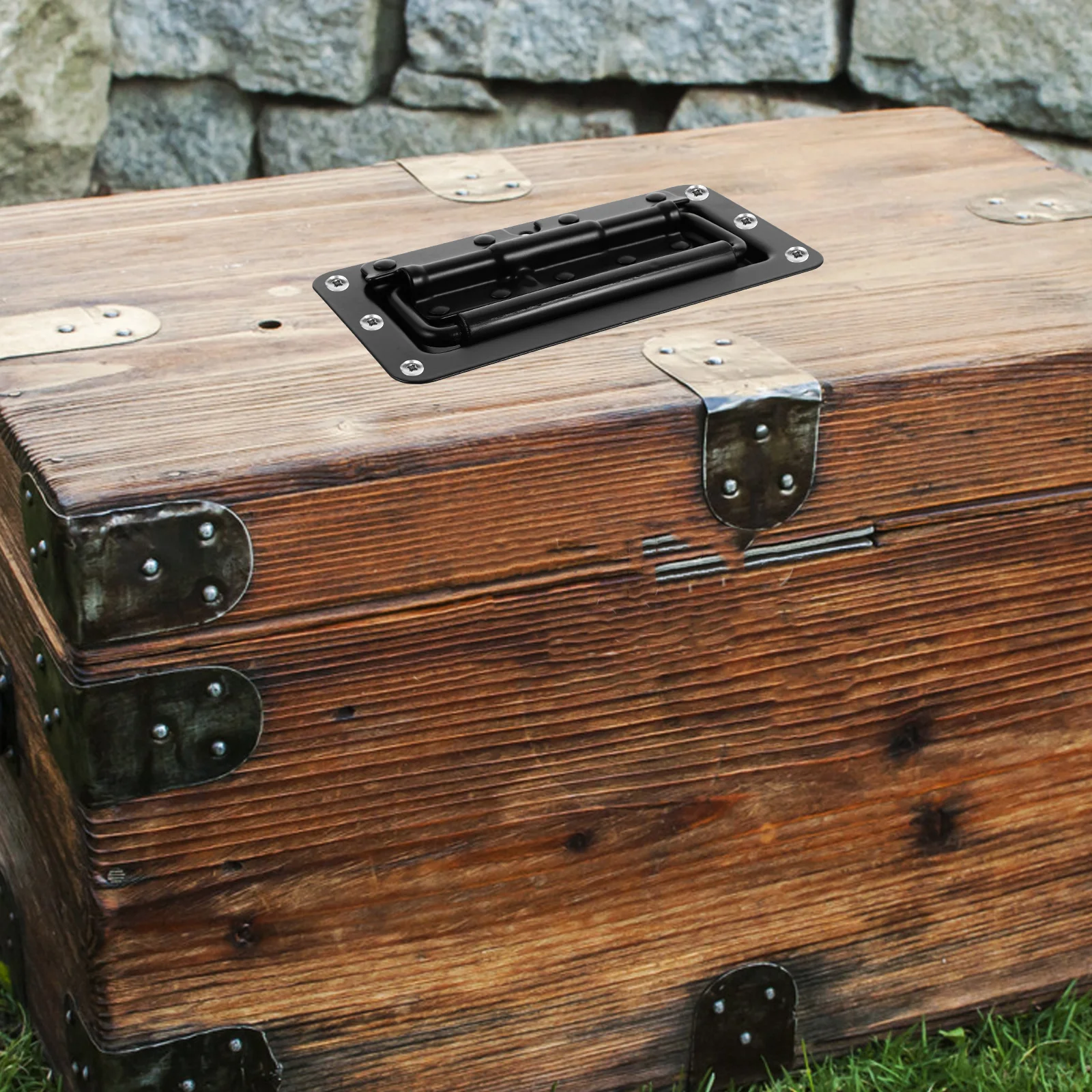 

Складная ручка для автомобильного ящика для инструментов, усиленная металлическая ручка-скоба, многофункциональная ручка для грузовиков, тележек, прицепов, автодомов