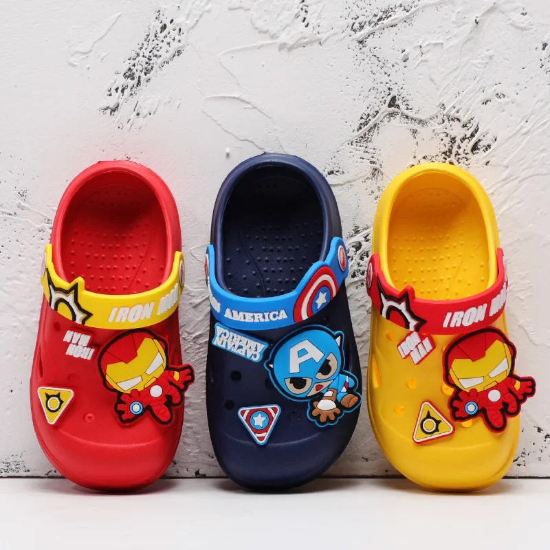 Kawaii Disney Cave Shoes Children Summer Sandals Casual Frozen Elsa Home Slippers Girls Boys Spiderman Outdoor Cloudy Shoes