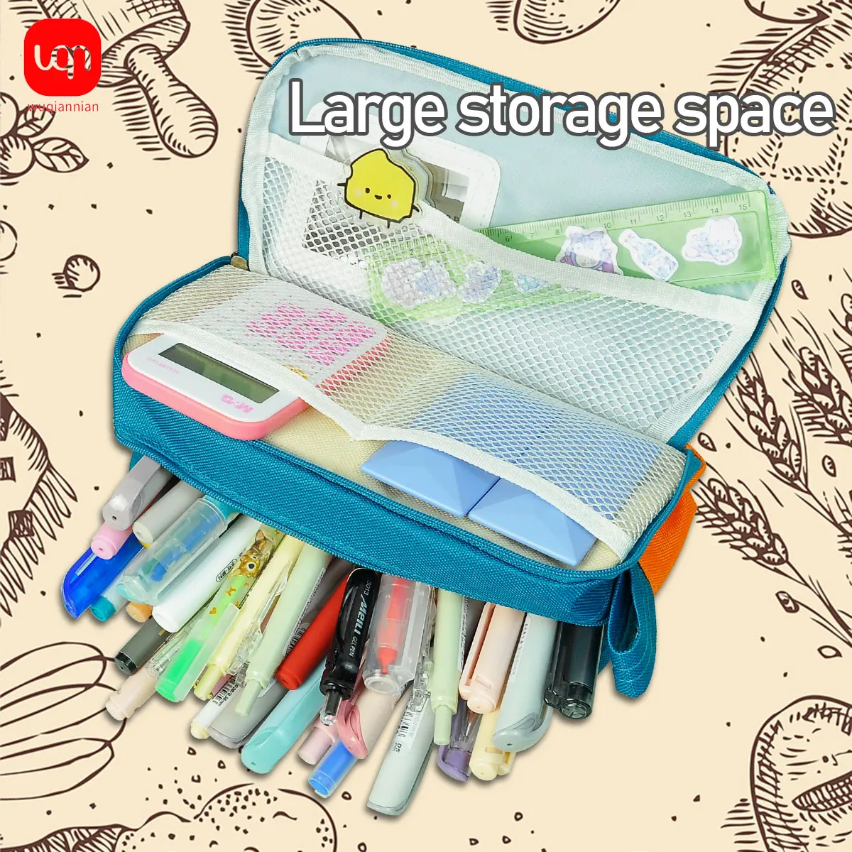 

WQN 1pc High-Quality Canvas Backpack With Thick And Durable Design, Multi-functional Storage for Office Supplies with Layered