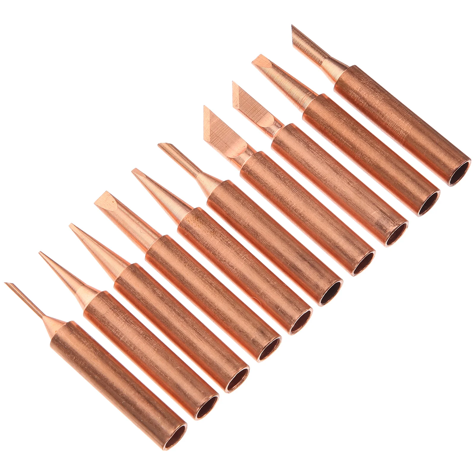 10Pcs Soldering Iron Tips Copper Material Lightweight Portable Replacement Welding Tips for Electronics Soldering Tool