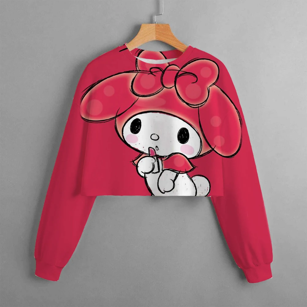 Hello Kitty Kuromi Hoodie Girls Long Sleeve Sweatshirts Children Spring Autumn 3-14 Years Old Cartoon Kids Casual Hooded Tops