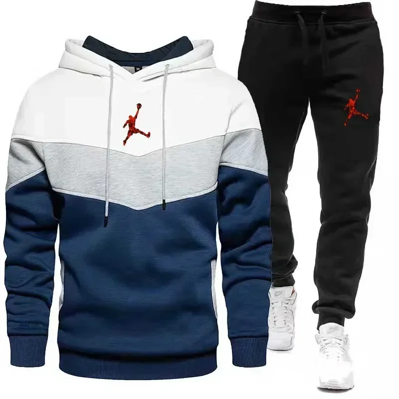 Herbst Winter Fleece dicke warme Herren Trainings anzug Hoodies Hosen 2 Stück Sets Anzug Sportswear Trend Mode Hip Hop Herren Kleidung