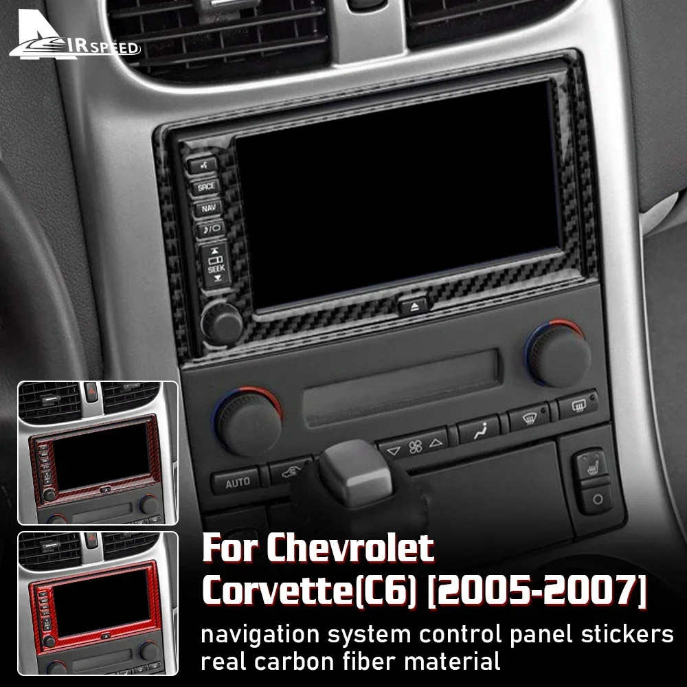 Carbon Fiber Interior Trim Sticker for Chevrolet Corvette C6 2005 2006 2007 Car Dashboard Center Console Navigation Panel