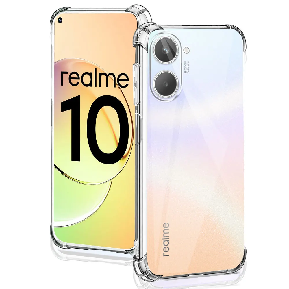 For Oppo Realme 10 4G Case Silicone Soft Shockproof Transparent Cover For Realme 10 4G Clear Phone Case For Realme10 Funda Coque