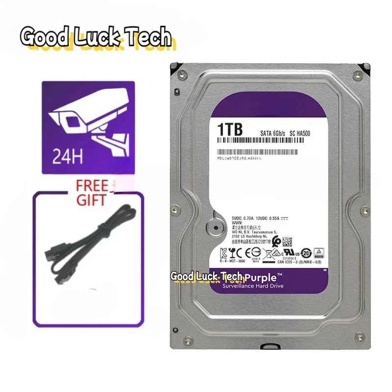 W-D Purple 1TB 2TB 3TB 4TB  Hard Drive Disk SATA III 6.0Gb/s 64M 3.5