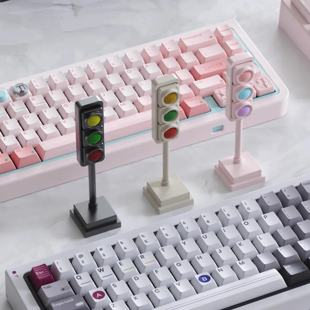 Verkehrslichter Thema Metall Tastenkappen Custom Retro Pink Cherry R4 ESC 1U Tastenkappen für mechanische Tastatur Spielzubehör Geschenk