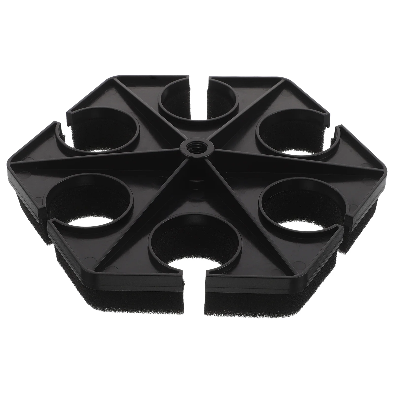 

Hexagonal Mic Stand Tray: 6-Hole Shockproof Universal Microphone Holder For Stage Concert Karaoke Live Broadcast Dj Music