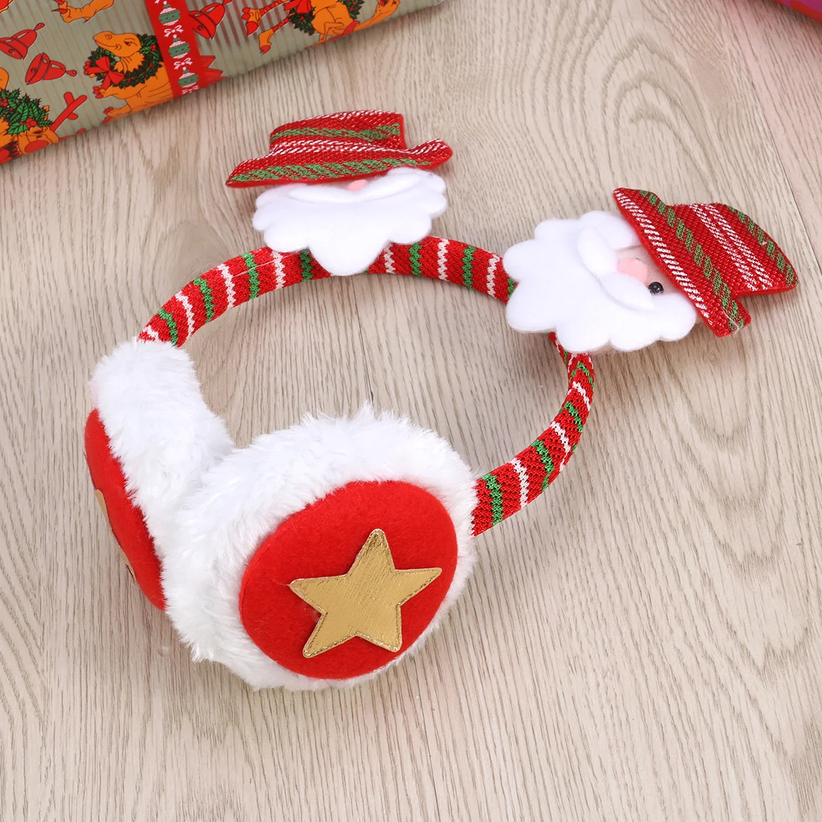 أغطية أذن شتوية لتدفئة أذن عيد الميلاد بتصميم سانتا مقاس واحد يناسب معظم البالغين والأطفال ومستلزمات الحفلات هدية العيد