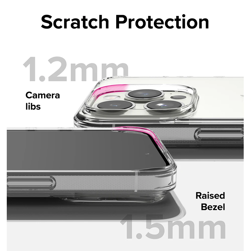 Ringke Fusion for Apple iPhone 15 Pro Case (2023) Clear Back and Soft TPU Frame Hybrid 6.1 Inches Cover