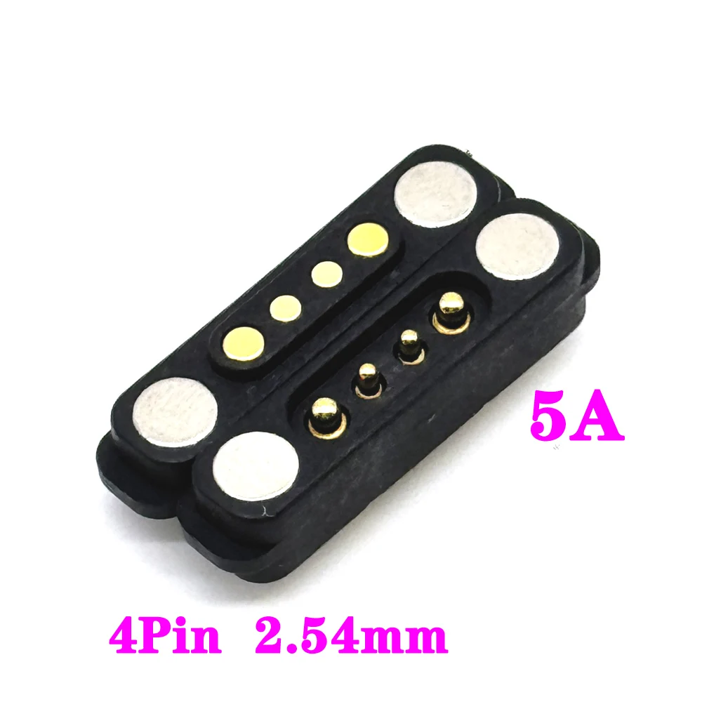 5A 4P wasserdichter DC magnetischer Pogo-Pin-Stecker 36V Pogopin männlich weiblich mit Ohren federbelastete DC-Steckdose