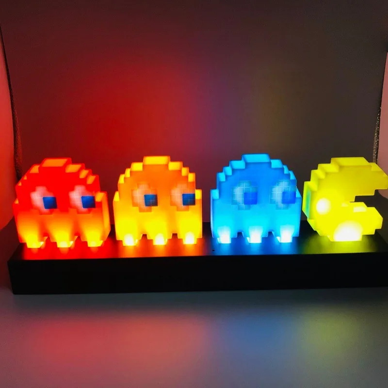 

2022NEW Pixel Pac Man LED Night Light Change Color Music Desk Lamp USB Powered Lamp Pakkuman Luminaria Room Decor Xmas Kids Gift