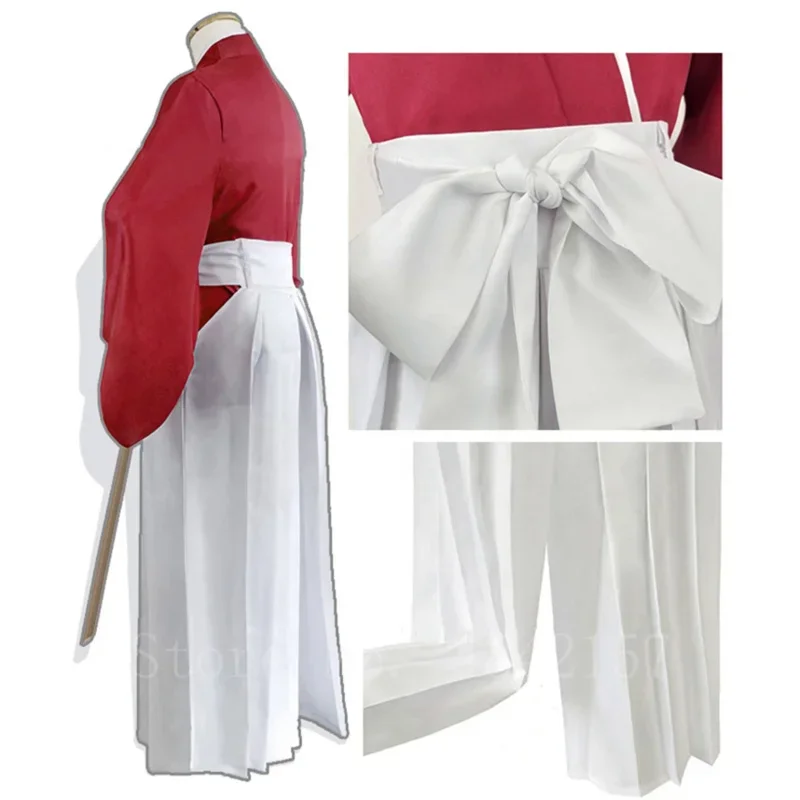 Japanese Style Anime Cosplay Costume HIMURA KENSHIN Kimono Halloween Party Fancy Samurai Kendo Clothing Set Top Pants Belt MN4