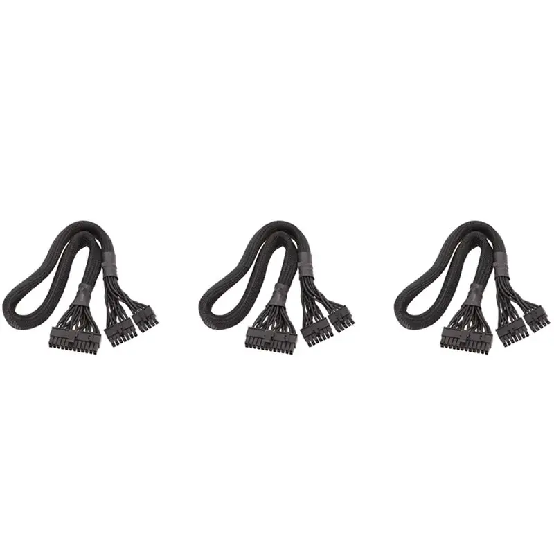 QWE-3X 14+10Pin To 24 Pin ATX Power Supply Cable 20+4 Pin PC PSU Motherboard Cable For Corsair AX1500I AX1200I AX860I AX760I