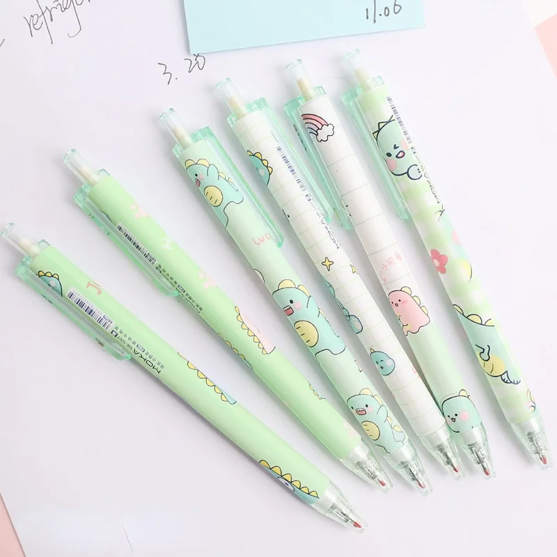 Creative Cartoon Frog Dinosaur Gel Pen Cute Kawaii Black Ink Writing Pen School Office Supplies Stationery Student Signature Pen