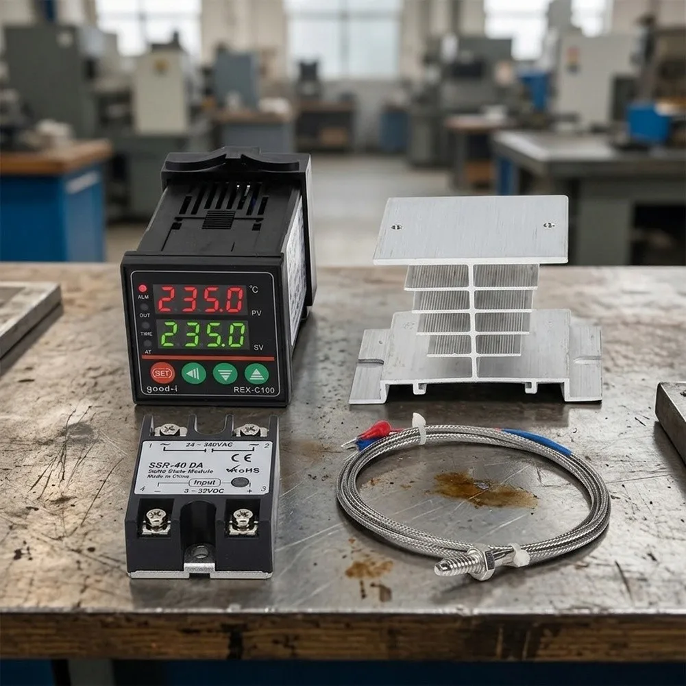 27*45*58mm Digital Temperature Thermostat Wide Measurement Range Thermocouple ABS And Metal Construction 14-bit High Resolution