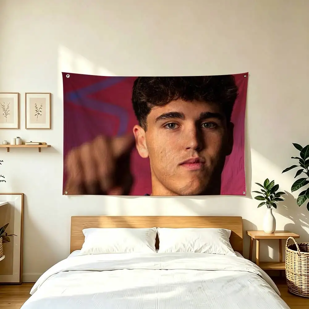 Young F-Football Star P-Pau Cubarsi  Flags Wall Hanging Tapestry Outdoor Garage Room Decorative flag Background Blanket