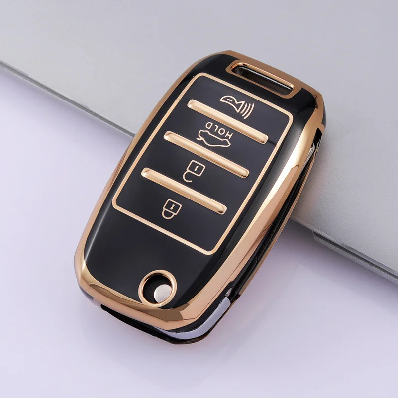 4 Buttons TPU Car Key Case Cover for Kia Soul 2014 2015 2016 2018 2019 Sportage 2015 2016 2018 Optima 2017 2018 Sorento Forte