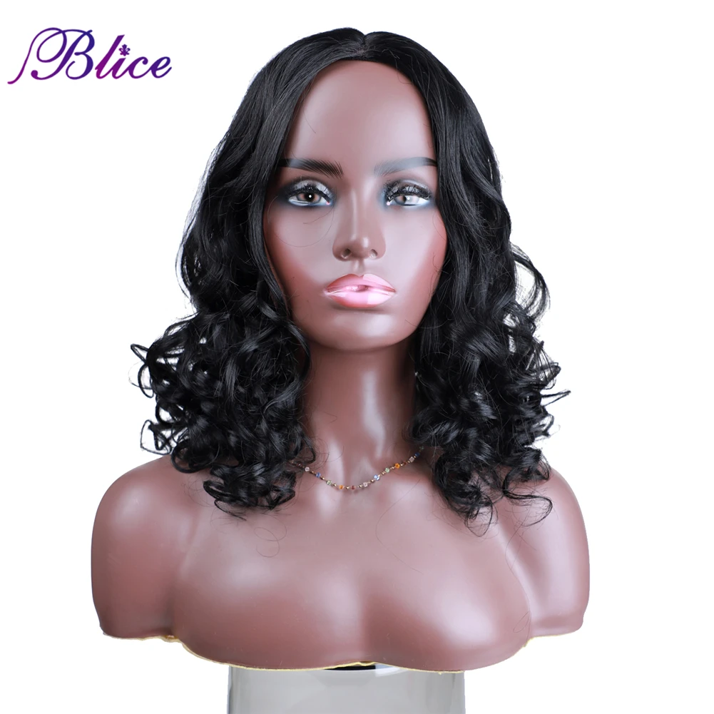 Blice-Perruque Synthétique Bouclée avec Raie au Milieu pour Femme, Ligne de Cheveux Naturelle, Extensions de Cheveux Longs de 20 Pouces, Fabriquée à la Machine