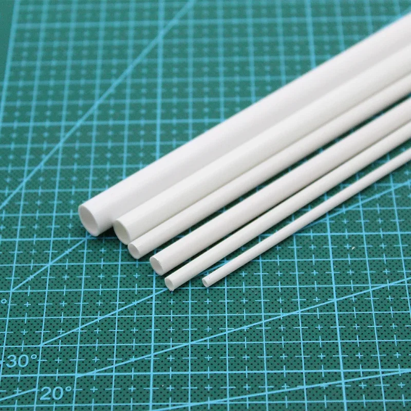 10-200pcs Length 25cm(250mm) White ABS Round Hollow Pipe Tube 3mm 4mm 5mm 6mm 8mm 10mm Plastic Hard Hose DIY Model Crafts