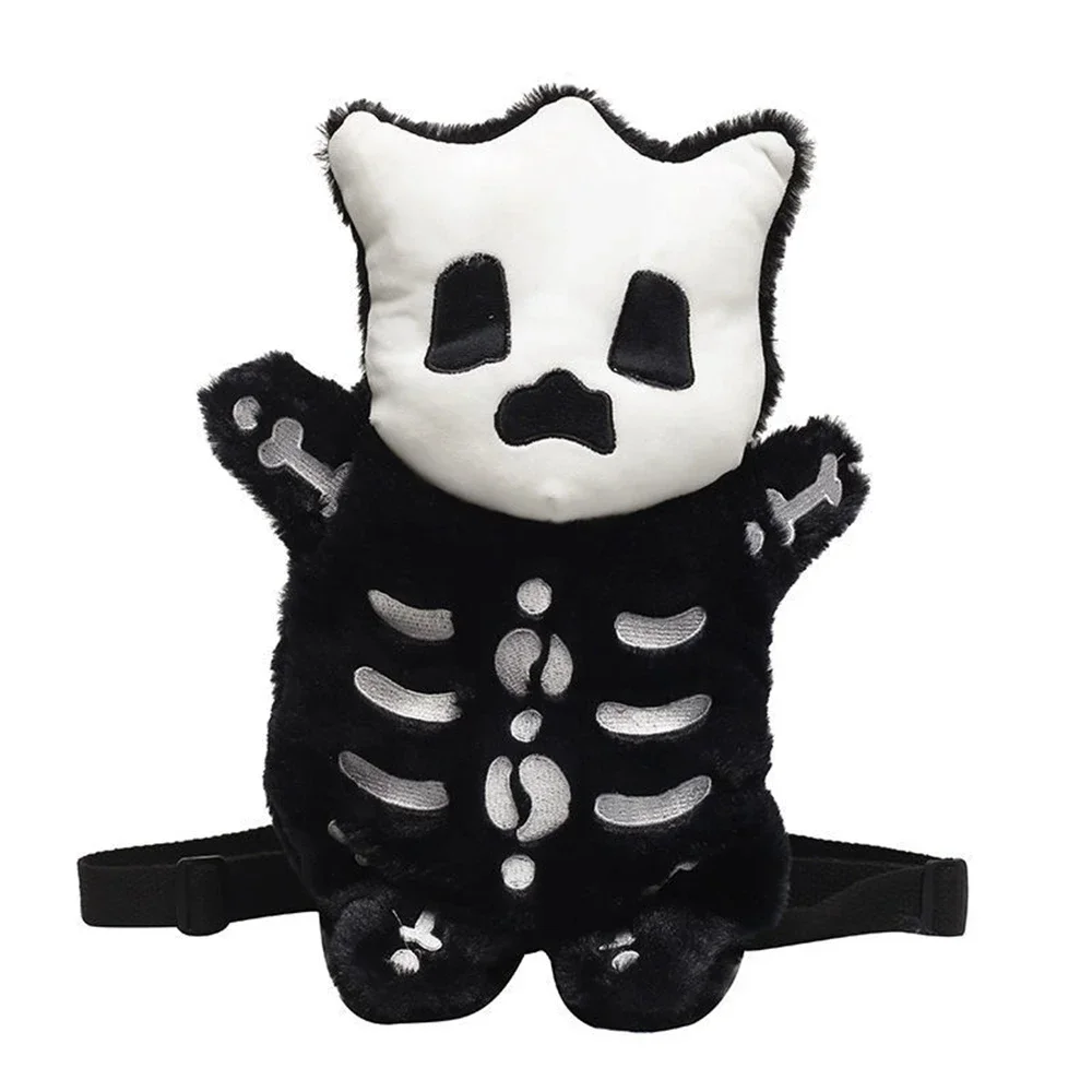 

36CM High Appearance Level Explosive Black Little Devil Skeleton Cat Plush Backpack Dark Backpack Halloween Kids Gift Christmas