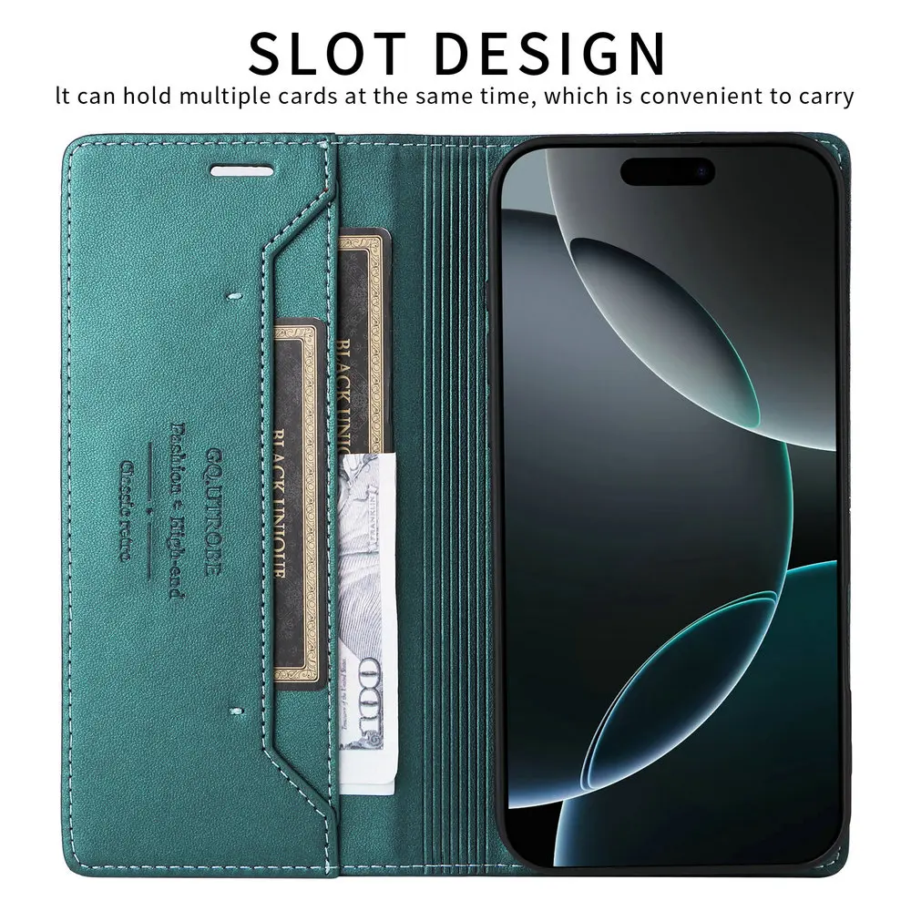 Dla Google Pixel 11 Pro XL 5G LUKSUSOWE Etui Skórzane RFID na Karty, Pokrowiec typu Book Capa Pixel 10 9 Pro XL 10A 9A 8 Pro 7 A 8A 7A z Magnetycznym Zamknięciem — zdjęcie produktu 2