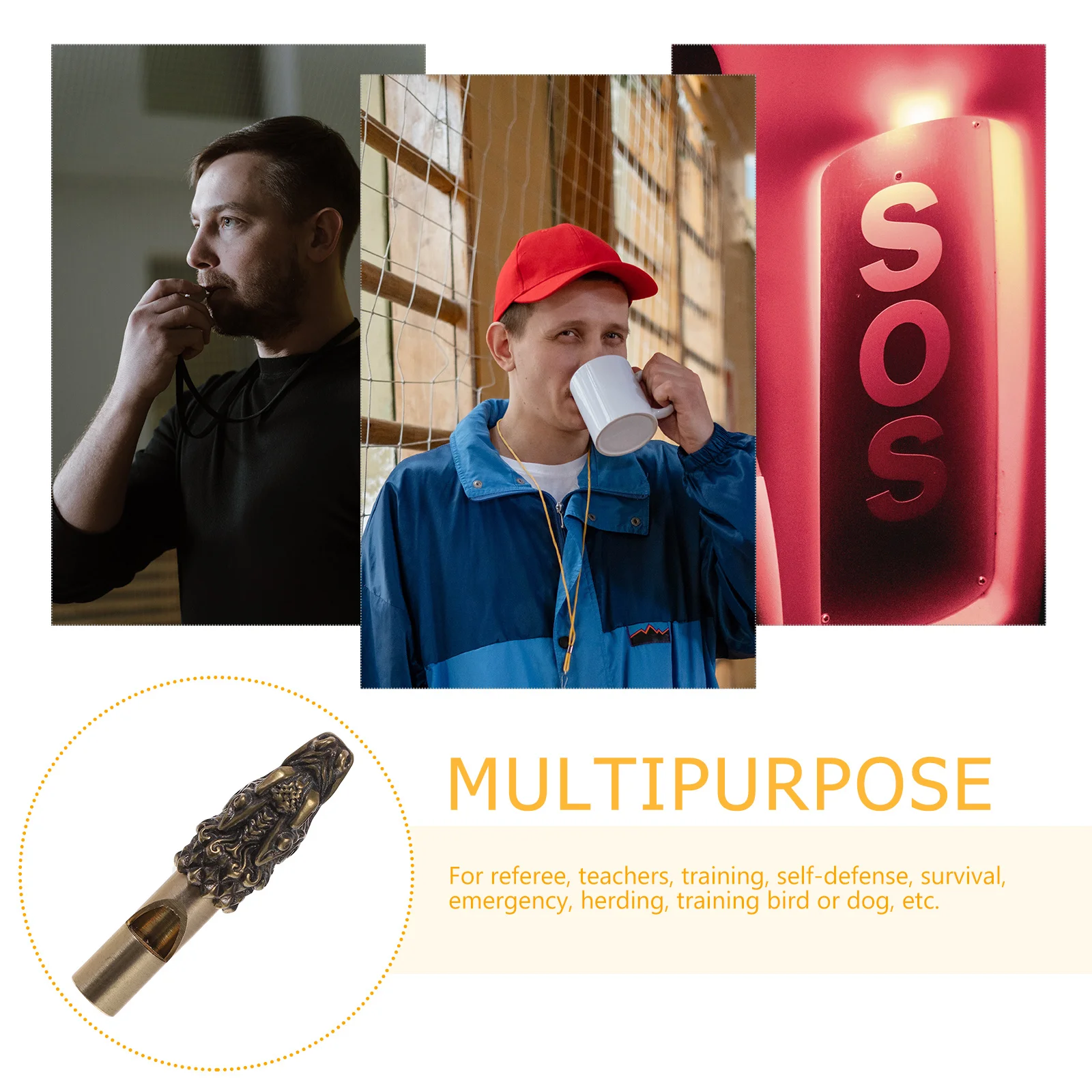 كيرين الحيوان رئيس النحاس صافرة المحمولة الطوارئ بقاء التخييم التدريب في الهواء الطلق بصوت عال صافرة المفاتيح المشي لمسافات طويلة العرض