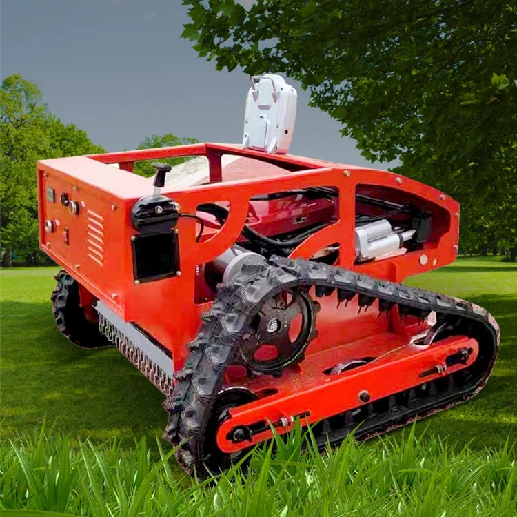 Remote Controlled Multifunctional Cutting Crawler Brush Grass Cutter for Agriculture Electric Remote Control Robot Lawn Mower