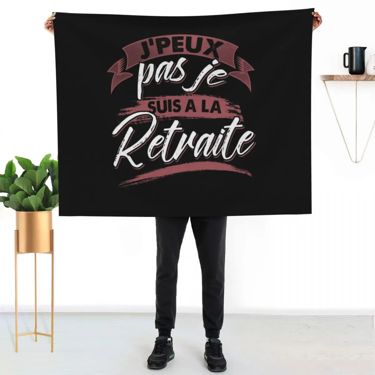 Maillot J'Peux Pas Je Suis A La Retraite Humour Retraité Throw Blanket Beach Shaggy heavy to sleep Flannels Camping Blankets