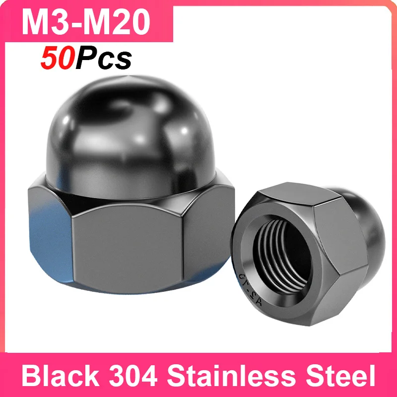 

Hex Cap Nut Black Oxide 304 Stainless Steel Hexagon Domed Nuts For Decrotive M3 M4 M5 M6 M8 M10 M12 M14 M16 M18 M20 Screw Bolts