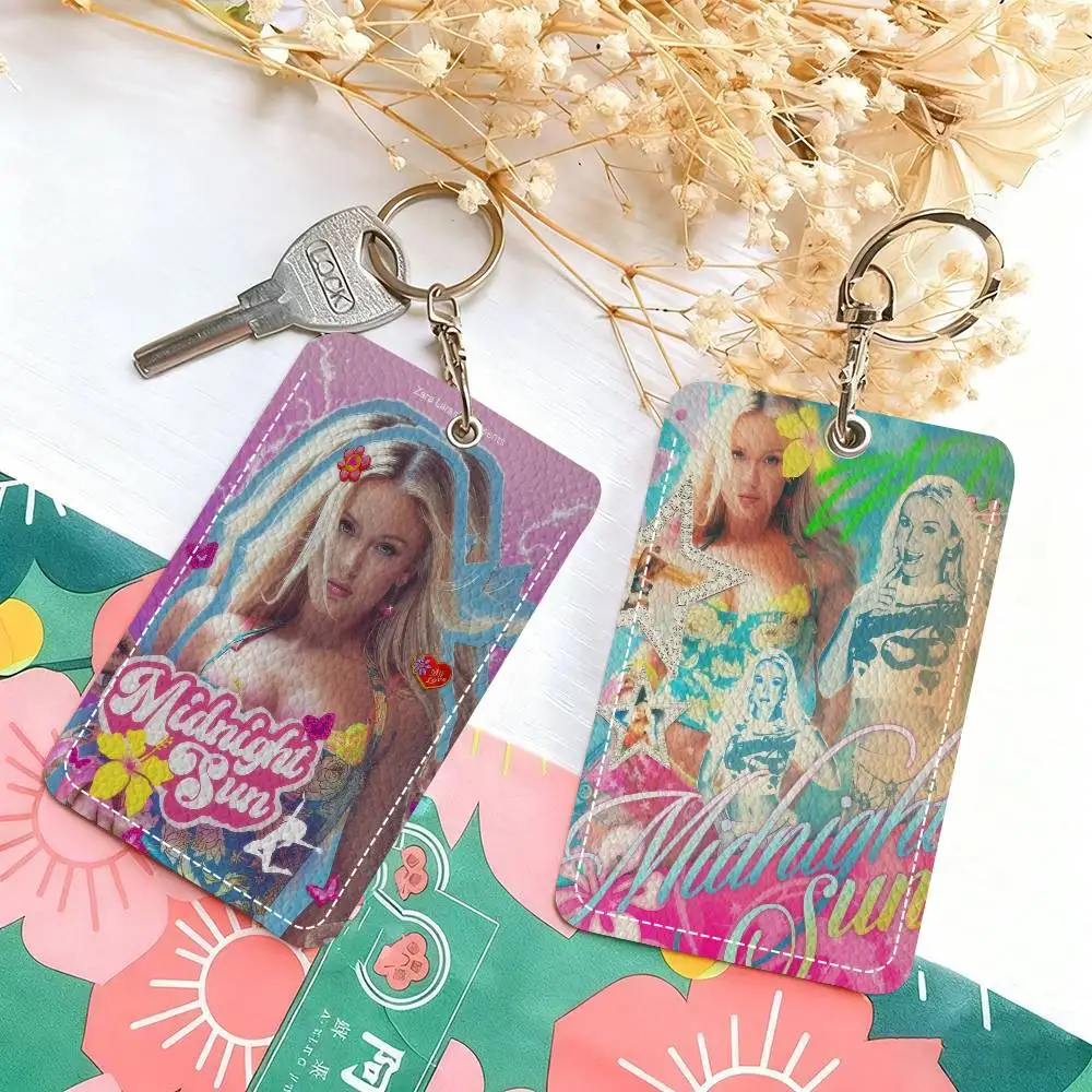 

Кошелек-картхолдер из гладкой кожи Singer Zara Larsson Midnight Sun с брелоком, легкий, для повседневного использования