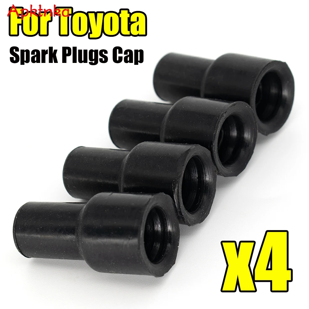 Apktnka 4pcs Car Ignition Coil Cap Spark Plug Caps Tip Cover Rubber 90919-11009 For Toyota Yaris Vios Camry Corolla Prius Sienta