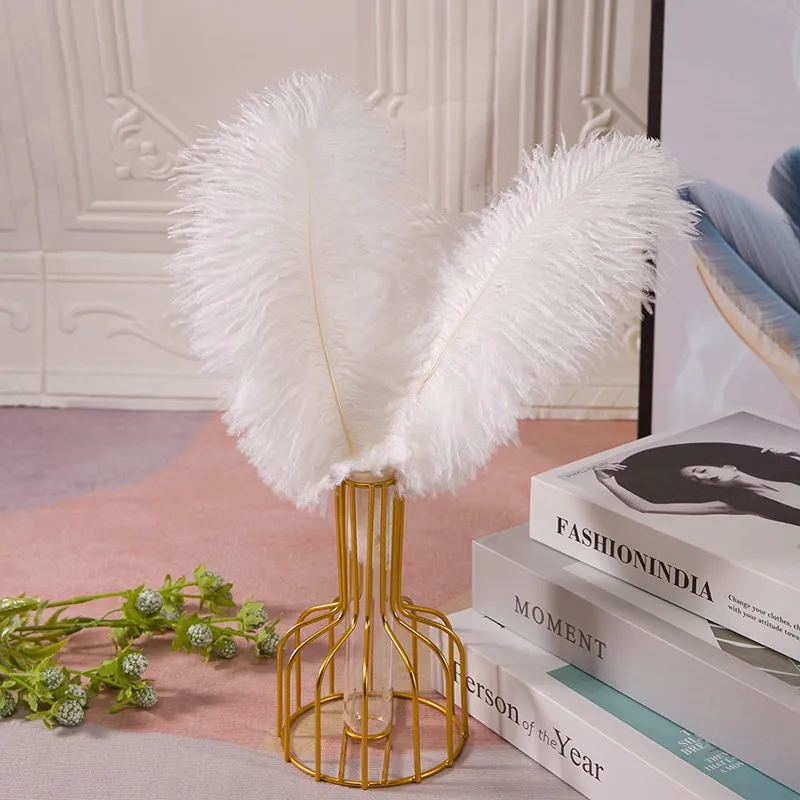 10Pcs Ostrich Feathers Decorative Vase Pluma Wedding Table Centerpieces Carnival Accessories DIY Creative Leisure Craft Supplies