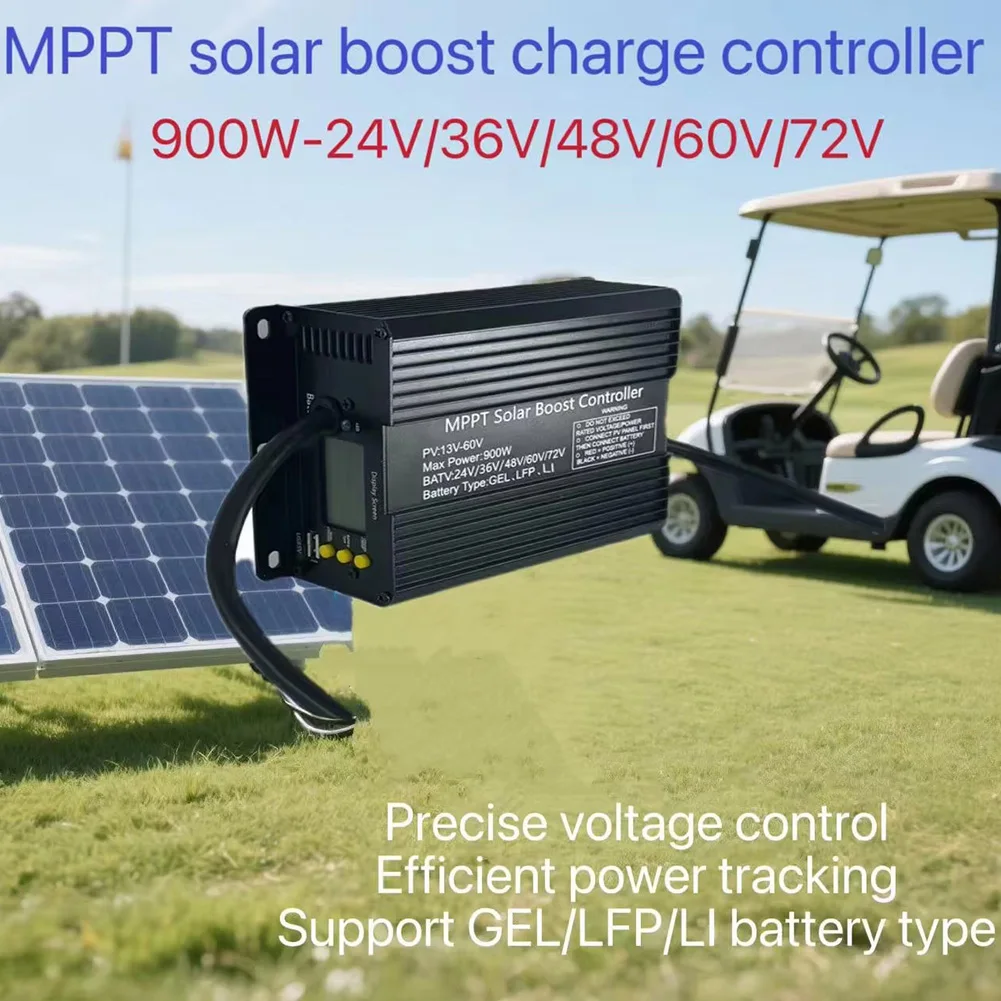 

900W Photovoltaic Battery Charge Controller for Electric Vehicles Supporting Multiple Battery Voltages and Types
